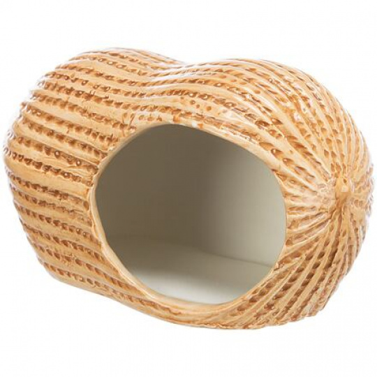 Keramický domček ARAŠID (škrečok/myš), 17 x 8 x 8 cm, béžová