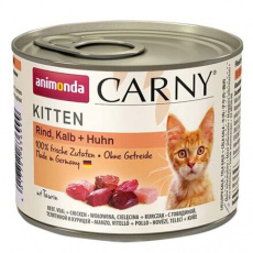 ANIMONDA konzerva CARNY Kitten - teľacie + kuracie + morčacie 200g ANIMONDA konzerva CARNY Kitten - teľacie + kuracie + morčacie 200g