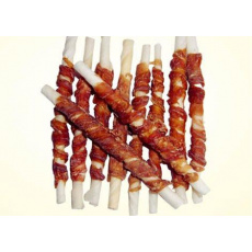 Pamlsok Salač Tyčinka z byvolej kože obalená kačacím mäsom 250 g Pamlsok Salač Tyčinka z byvolej kože obalená kačacím mäsom 250 g