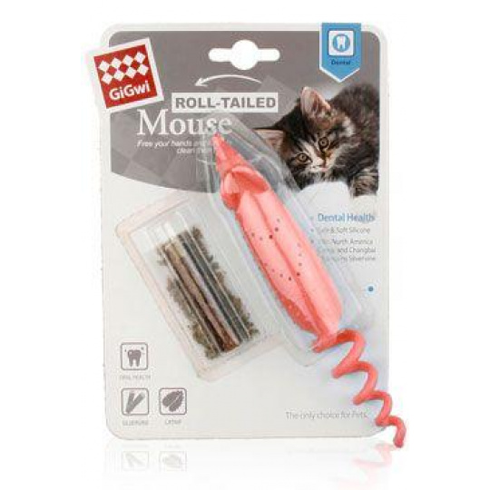 Hračka mačka GiGwi Myška s náplňou šanta+Matabi 16cm Hračka mačka GiGwi Myška s náplňou šanta+Matabi 16cm