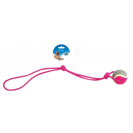 Hračka DUVO+ Lano s tenisovou loptou a slučkou kyvadlo na ťahanie bavlna 60 cm Hračka DUVO+ Lano s tenisovou loptou a slučkou kyvadlo na ťahanie bavlna 60 cm