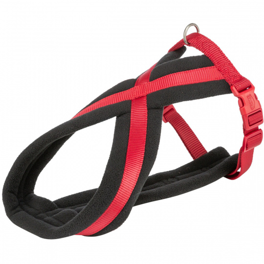 Nylonový postroj PREMIUM podšitý - červená