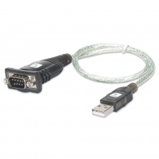 Techly IDATA USB-SER-2T sériový kabel Průhledná 0,45 m USB Typ-A DB-9