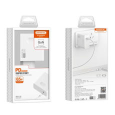 UNIVERSAL CHARGER SOMOSTEL SMS Q15 GAN CABLE TYP-C DO IP ONE POWER DELIVERY 65W WHITE
