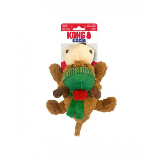 Hračka Kong Dog Holiday Cozie Reindeer s pískatkom, polyester, M