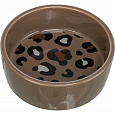 Keramická miska LEO, 0,3 l/ 12 cm, hnedá/leopardia