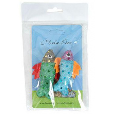 Hračka s kocúrnikom Ryba s trblietkami 7cm farebná.mix2ks Hračka s kocúrnikom Ryba s trblietkami 7cm farebná.mix2ks