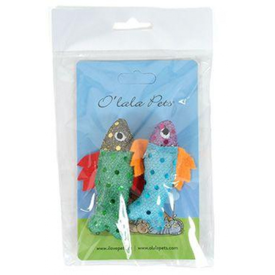 Hračka s kocúrnikom Ryba s trblietkami 7cm farebná.mix2ks Hračka s kocúrnikom Ryba s trblietkami 7cm farebná.mix2ks