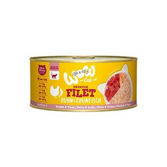 WOW Cat konzerva Adult Filet kuřecí s tuňákem 70g