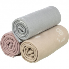 Vianočná fleecová deka LILJA, mix farieb (béžová, sivá, staroružová)