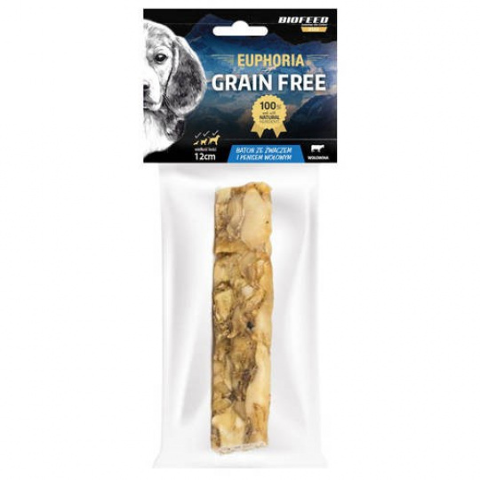 BIOFEED Euphoria Grain Free Bar s bachorem a hovězím penisem - pamlsek pro psy - 12 cm