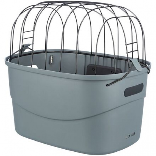 Plastová prepravka s drôteným vekom na bicykel (riadidlá), 42 x 39 x 30 cm, sivá (do 5 kg) Plastová prepravka s drôteným vekom na bicykel (riadidlá), 42 x 39 x 30 cm, sivá (do 5 kg)