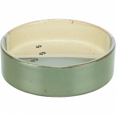 Miska, keramická, 0,2 l/priemer 12 cm, zelená/béžová
