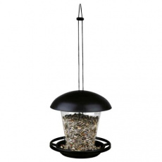 Záhradný závesný plast. kŕmidlo tubus so strieškou 900ml/17cm Záhradný závesný plast. kŕmidlo tubus so strieškou 900ml/17cm