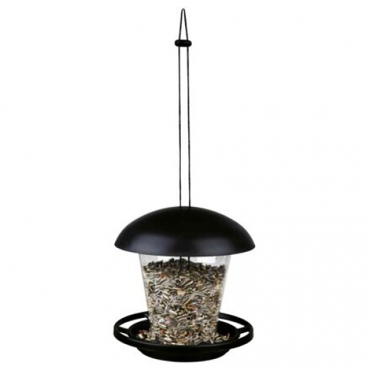 Záhradný závesný plast. kŕmidlo tubus so strieškou 900ml/17cm Záhradný závesný plast. kŕmidlo tubus so strieškou 900ml/17cm