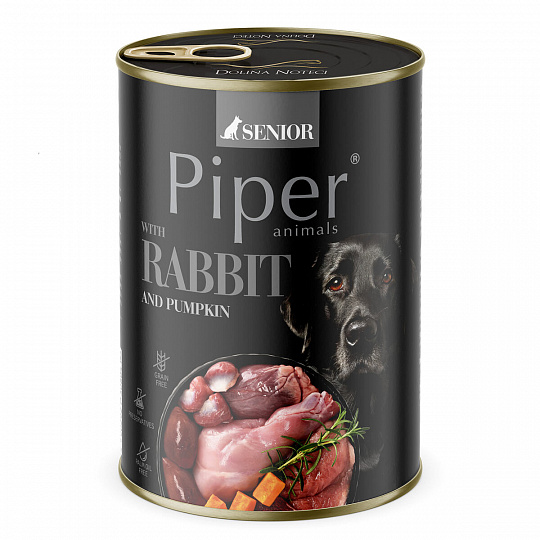 NEW PIPER SENIOR s králikom a tekvicou, konzerva pre psy 400 g