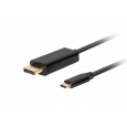 Lanberg CA-CMDP-10CU-0010-BK adaptér k video kabelům 1 m USB typu C DisplayPort Černá