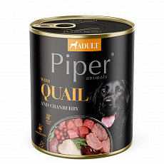 NEW PIPER s prepelicou a brusnicami, konzerva pre psy 800 g