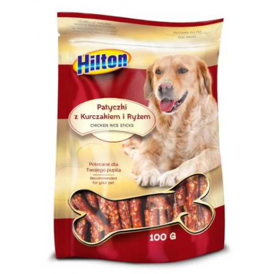 HILTON Chicken and rice sticks - pamlsek pro psa - 100g