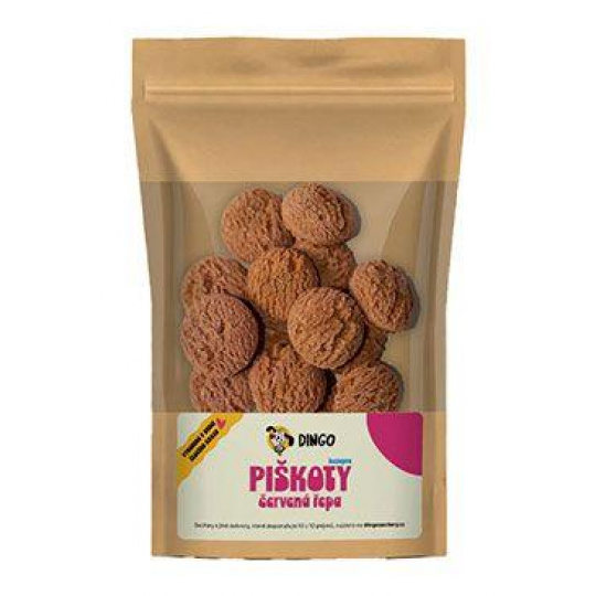 DINGO piškóty s červenou repou bezlepkové 90g DINGO piškóty s červenou repou bezlepkové 90g