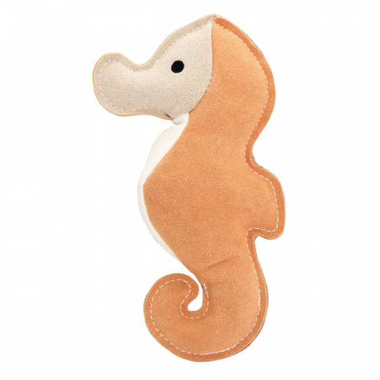 Morský koník HipHop Dog, 23 cm, robustná kožená hračka / aport, krémová/horčicová Morský koník HipHop Dog, 23 cm, robustná kožená hračka / aport, krémová/horčicová