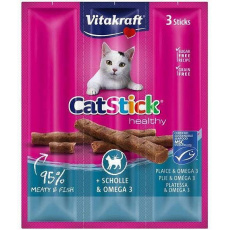 VITAKRAFT CatStick Mini with flounder and Omega-3 - pamlsek pro kočky - 3 kusů