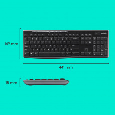 Logitech Wireless Combo MK270 klávesnice Obsahuje myš RF bezdrátový QWERTY US Mezinárodní Černá, Stříbrná