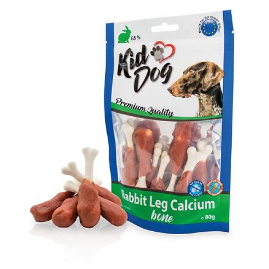KIDDOG králičie mäso na kalciovej kostičke 80 g KIDDOG králičie mäso na kalciovej kostičke 80 g