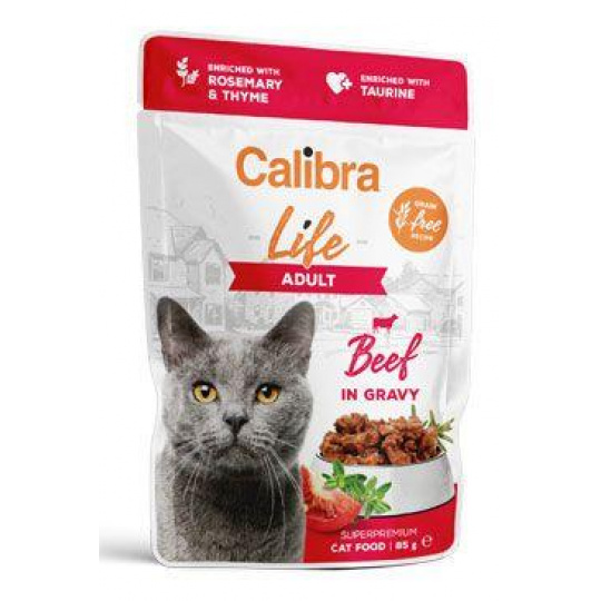Calibra Cat Life kapsička Adult Beef in gravy 85g Calibra Cat Life kapsička Adult Beef in gravy 85g