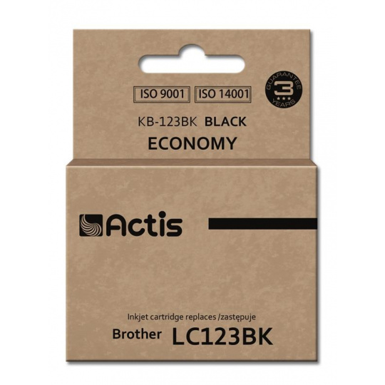 Actis KB-123Bk Inkoust (náhradní Brother LC123BK/LC121BK; standardní; 15 ml; černý)