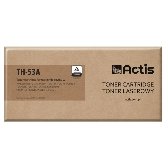 Actis Tonerová kazeta TH-53A (náhrada za HP 53A Q7553A, Canon CRG-715; standardní; 3000 stran; černá)