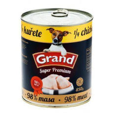 GRAND konz. pes Extra s 1/4 kura 850g GRAND konz. pes Extra s 1/4 kura 850g