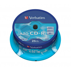 Verbatim CD-R AZO Crystal 700 MB 25 kusů