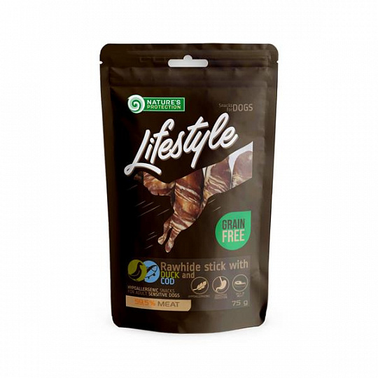 Pamlsok Natures P Lifestyle dog Rawhide duck & cod stick 75 g