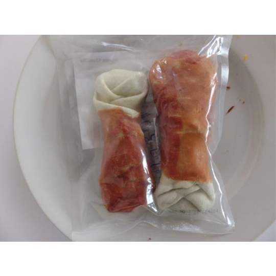 Pamlsok Salač Stehno z byvolej kože obalené kačacím mäsom 12 cm, 2 ks