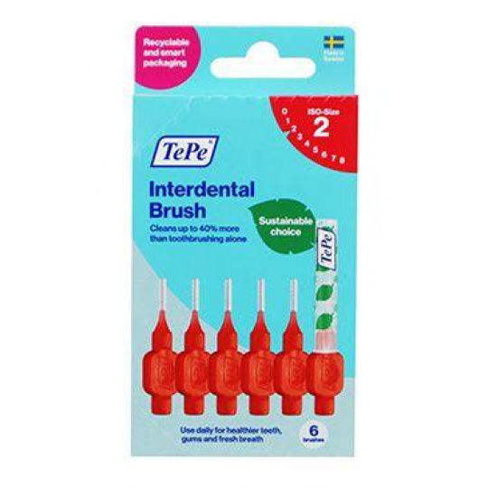 Zub.kefka TePe 0,5mm medzizubná červená 6ks Zub.kefka TePe 0,5mm medzizubná červená 6ks