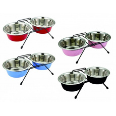 Miska DUVO+ Stojan s dvoma miskami nerez priemer 21 cm 2x1,89 L