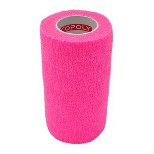 Elastická bandáž. CoPoly 10cm x 4,5m ružová NEON Elastická bandáž. CoPoly 10cm x 4,5m ružová NEON