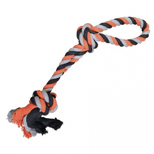 Dvojité lano HipHop bavlnené 2 knôty 60 cm / 450 g sivá, tm.sivá, oranžová
