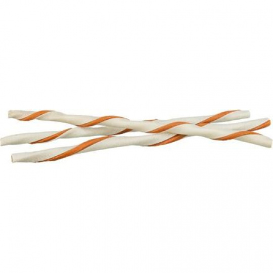 Twisters - skrútené tyčinky plnené kuracím mäsom [50 ks], 34 cm/40 g