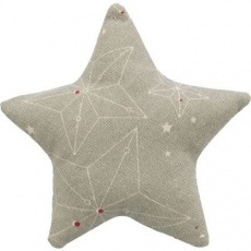 Xmas STAR - vánoční hvězda polštářek, s catnipem, 10 cm, béžová