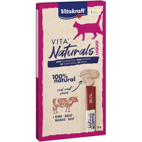 VITAKRAFT VITA NATURALS Tekuté hovězí maso - pamlsek pro kočky - 5x15 g