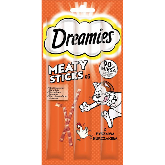 DREAMIES Meaty Sticks Chicken - pamlsek pro kočky - 30 g