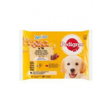 Pedigree kapsička Junior kuracie/hovädzie, ryža v želé 4x100g