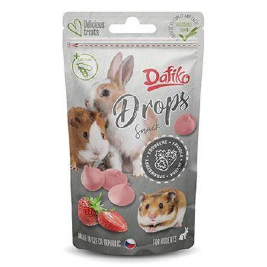 Dafiko drops pro hlodavce jahoda 75g Dafiko drops pro hlodavce jahoda 75g