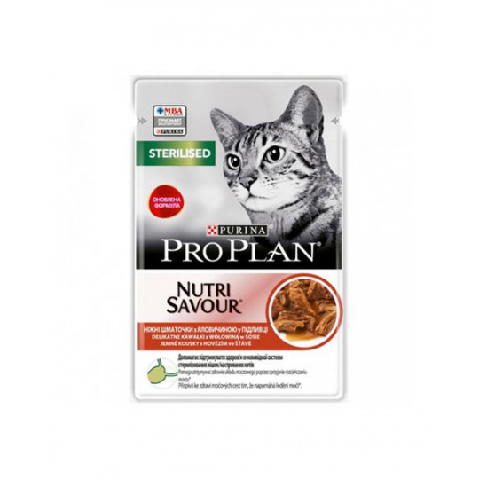 ProPlan MO Cat Adult sterilised hovädzie kapsička 26x85 g