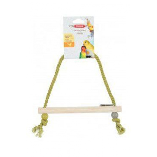 Hojdačka pre vtáky drevená s lanom 27cm Zolux Hojdačka pre vtáky drevená s lanom 27cm Zolux