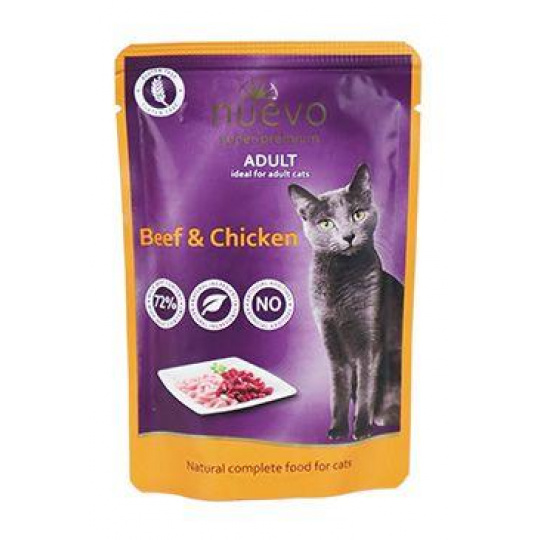 Nuevo mačka kapsička Adult Kuracie a Hovädzie 85g