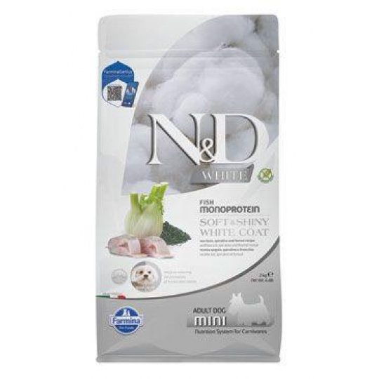 N&D WHITE DOG Adult Mini Sea Bass&Spirulina&Fenikel 2kg