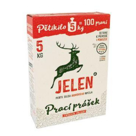 Prací prášok Jelen 100praní, 5kg BOX Prací prášok Jelen 100praní, 5kg BOX